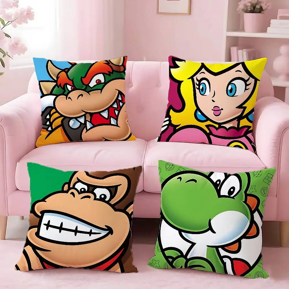B-Bowser Princess D-Donkey Kong Pillow Case For Sofa Decor Car Office Room Printing Cushion Cover Decorations and Protector - view 3