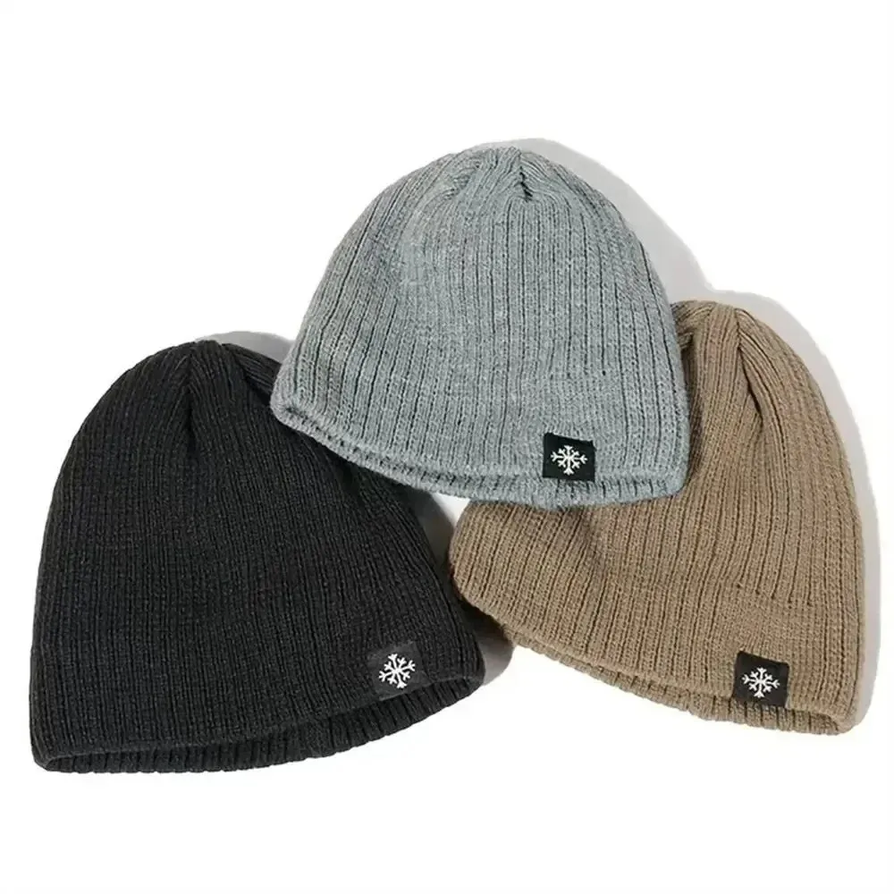 New Fleece Lined Knitted Hat Windproof Velvet Pullover Hat Warm Ear Protection Hat Autumn Winter 5