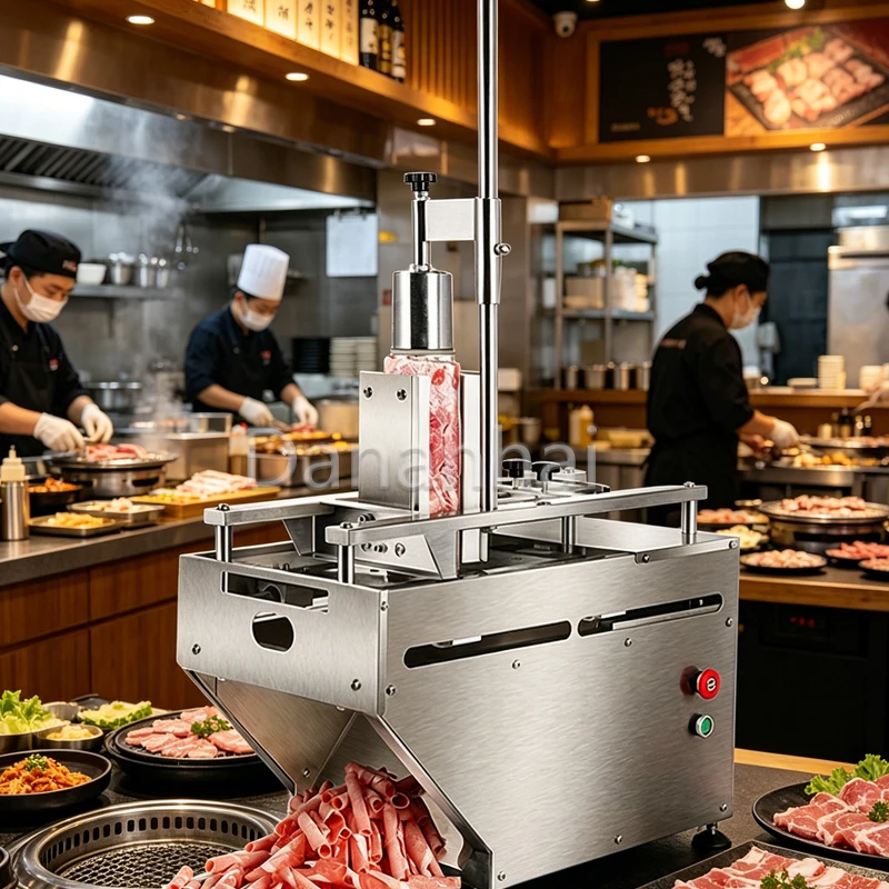 Commercial Multifunctional Small Meat Cutter Double Cut Lamb Roll Slicer for Kitchen Use