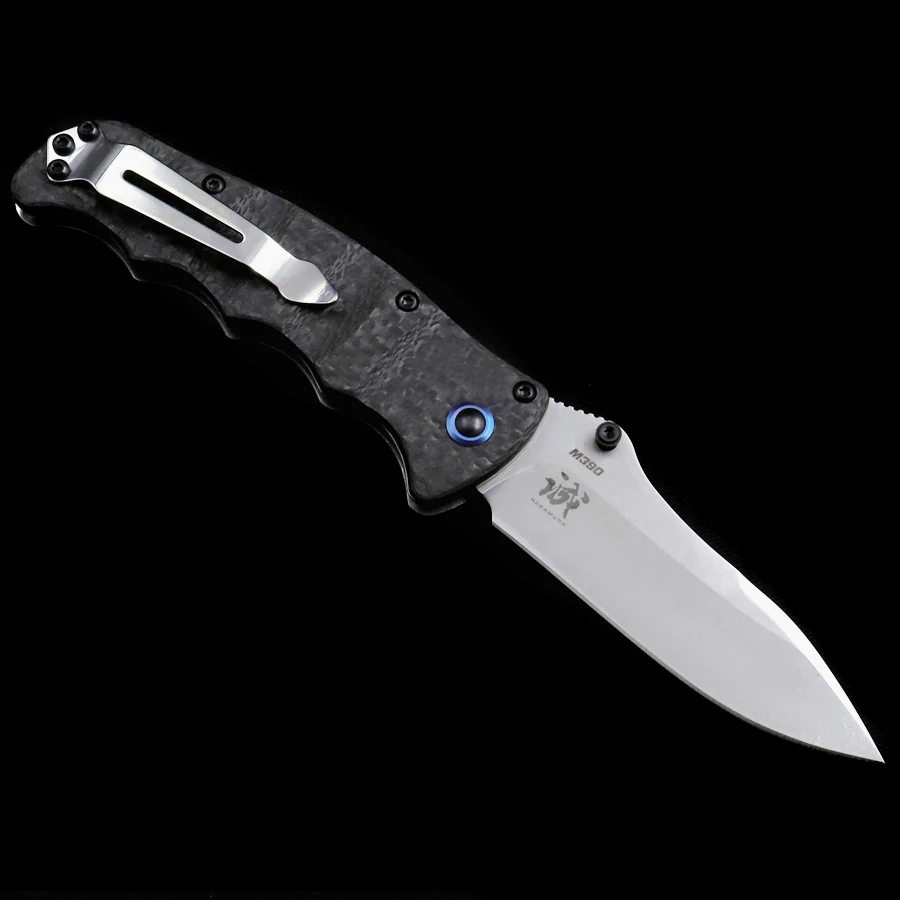 موافق BM 484-1 ناكامورا سكين للفرد M390 شفرة ألياف الكربون مقبض في الهواء الطلق التخييم الصيد جيب التكتيكية EDC سكين