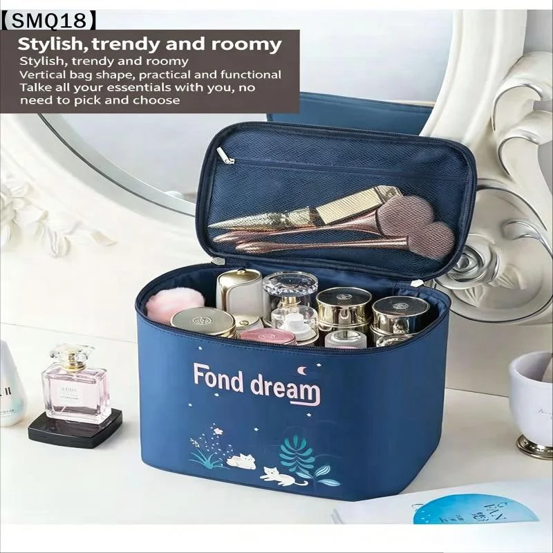 Portable Travel Large Capacity Embroidered Makeup Bag Brush Bag Waterproof Handheld Cosmetic Storage Bag For Women【SMQ】