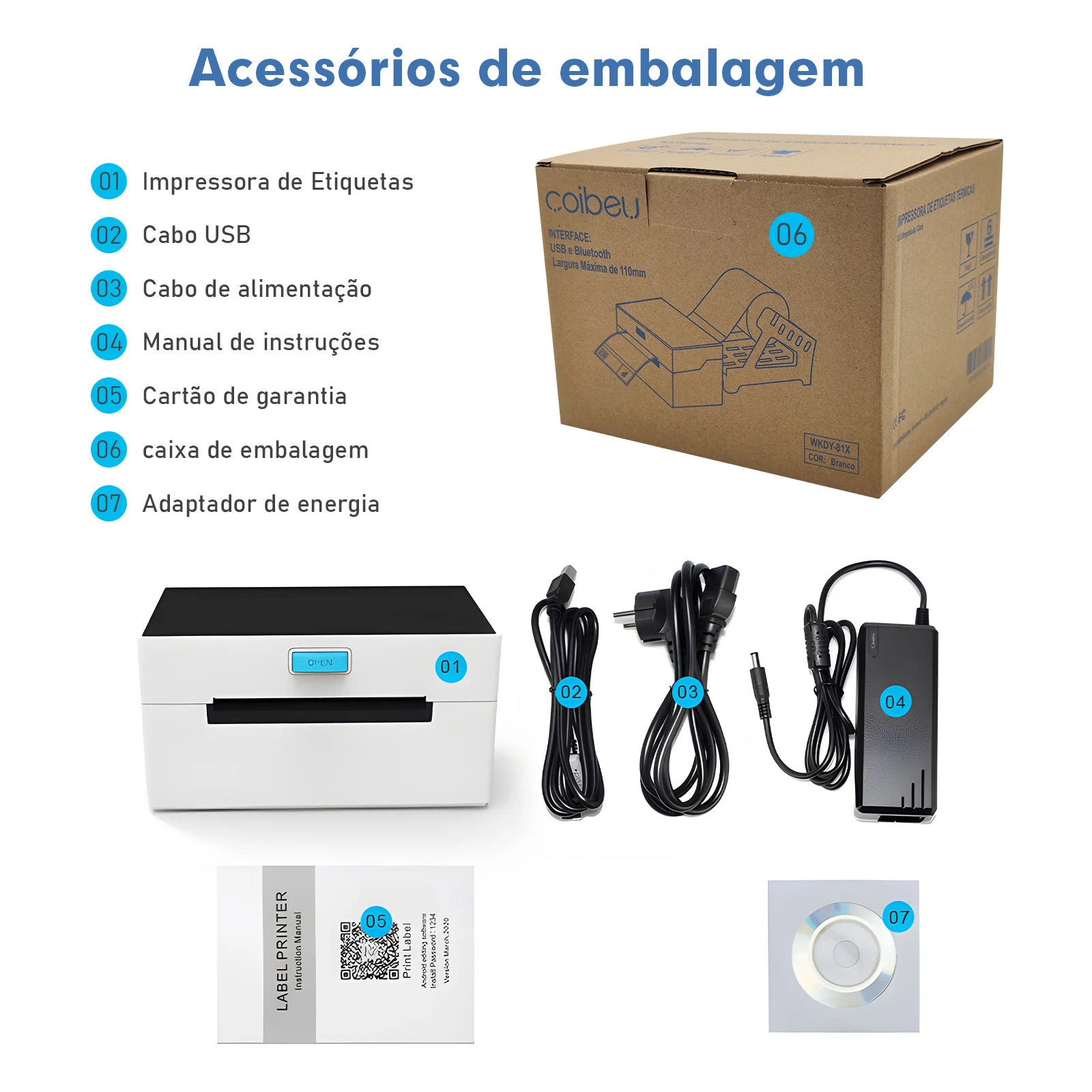 etiquetadora impressora portátil，etiqueta，Ethernet, Bluetooth,impressora de etiquetas，rotuladora etiquetadora，do brasil