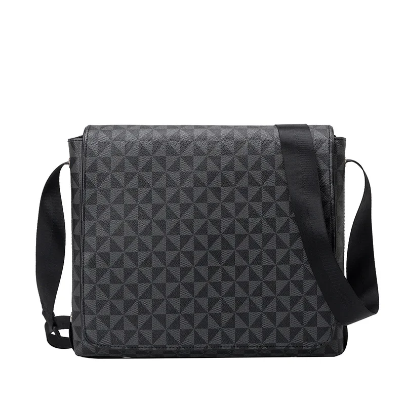 Bolso cruzado con solapa para hombre y mujer, bolsa de trabajo de cuero Artificial, bandolera de hombro