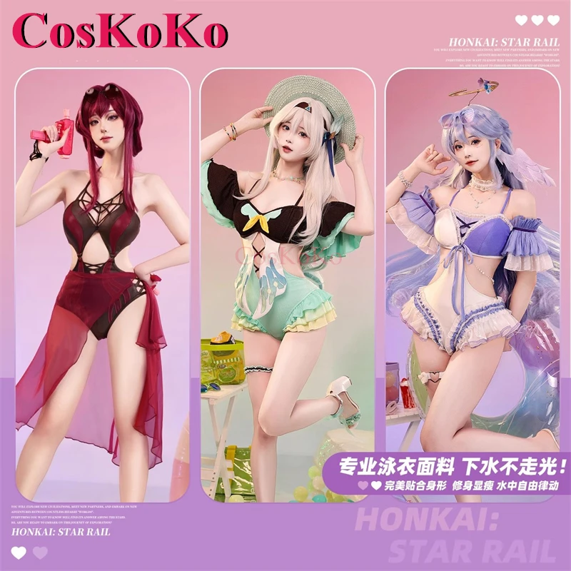 

CosKoKo Robin/Firefly/Kafka Cosplay Costumes Game Honkai: Star Rail Gorgeous Sweet Summer Date Swimsuit Beach Swimming Party New