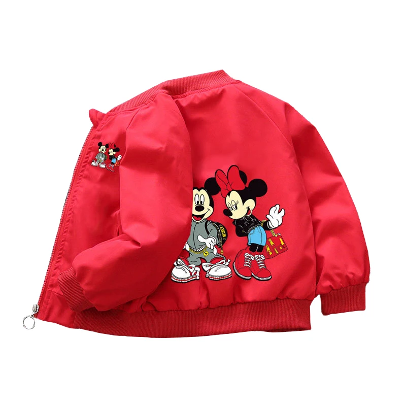 Chaqueta con capucha de Mickey Mouse para niños, abrigos de primavera para niños, ropa de abrigo cortavientos para niños de 1 a 6 años