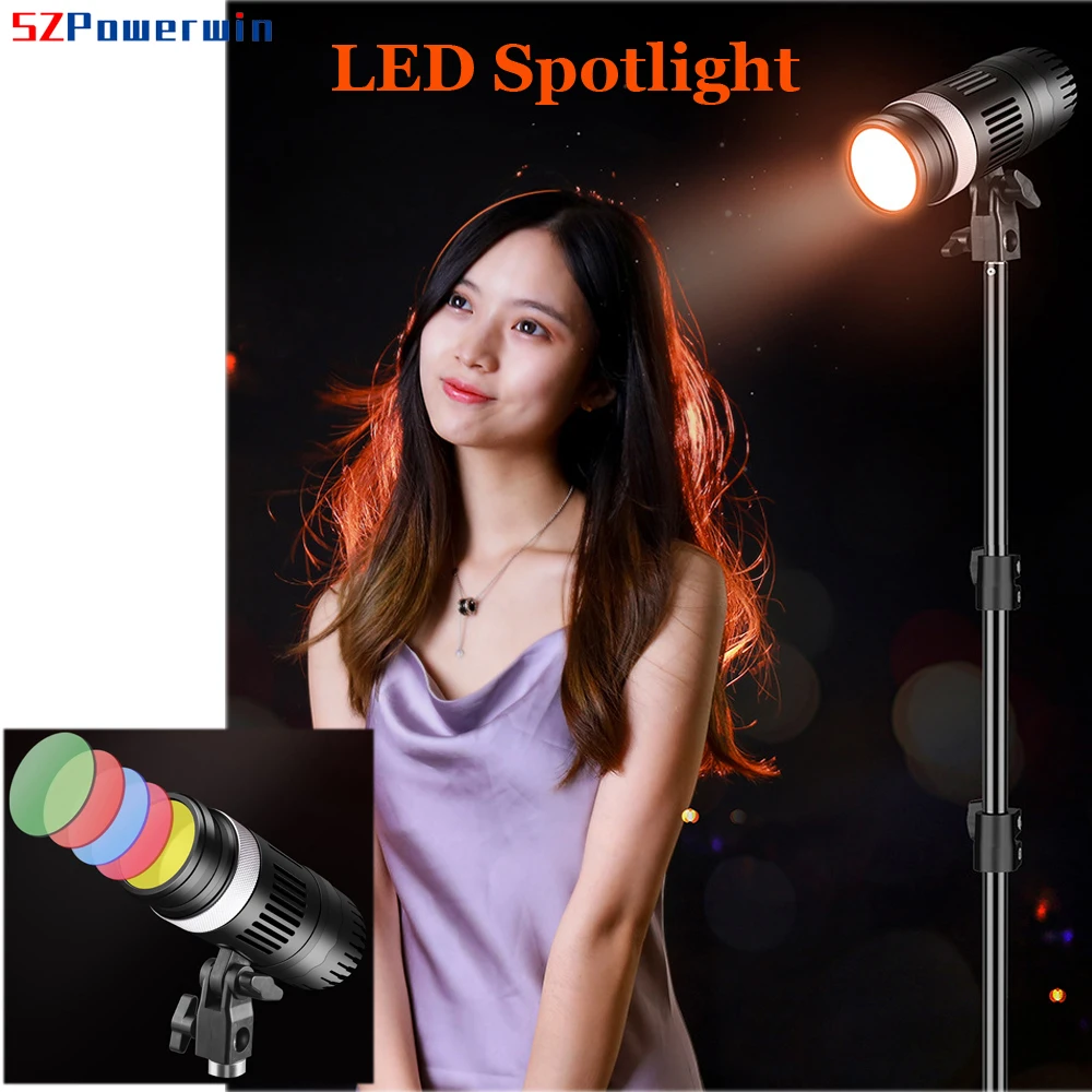 

Powerwin New Photo Studio 100W LED RGB Photography Spotlight RA95 Hair Shooting Lamp Color Filter Remote Control Light Dimming