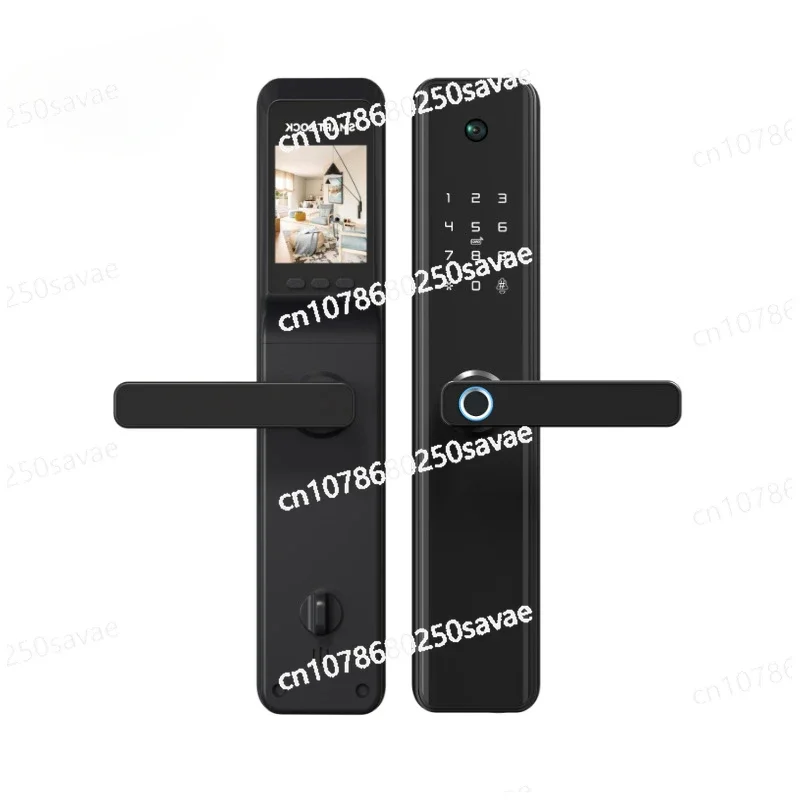 Fingerprint Lock Entry Door K1Pro Graffiti Cat Eye Password Lock Wooden Door Household Anti-theft Door Smart Lock