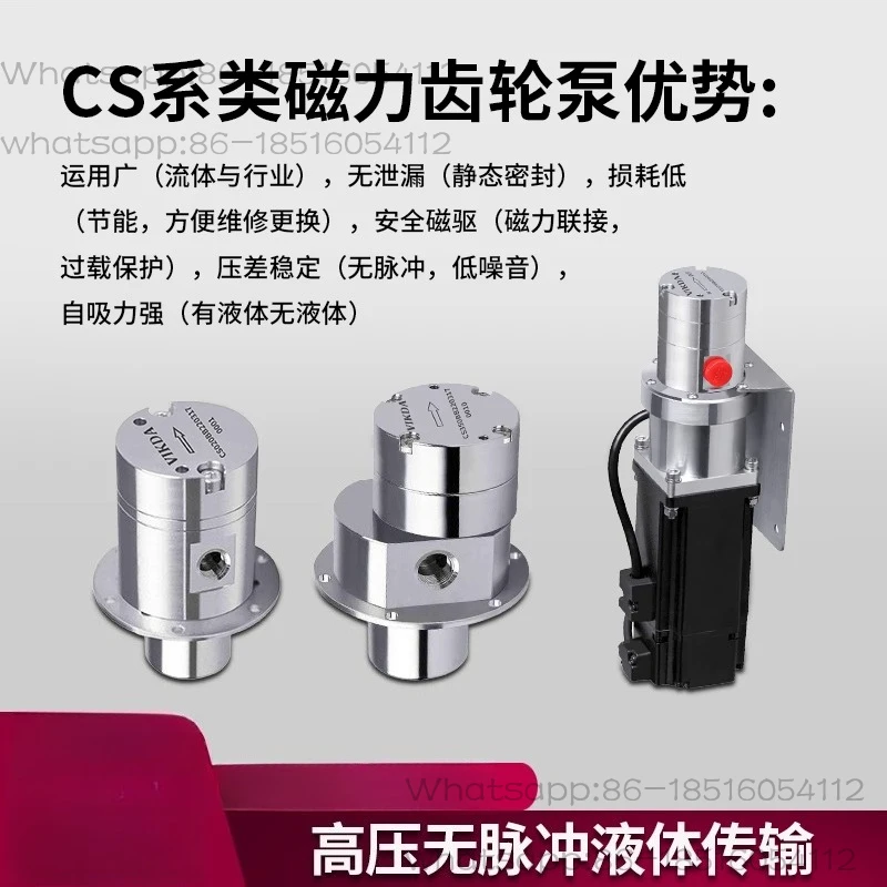 Miniature Magnetic Pump High Viscosity Self-priming Stainless Steel Electric Pump Acid and Alkali Resistance High Temperature