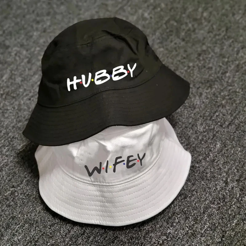 Hubby Wifey hat Friends themed Just married bridal shower Newlywed couple bride groom Mr Mrs wedding Engagement Honeymoon gift