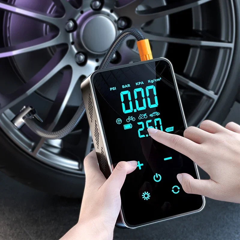 1 Set Car Mounted Wireless Inflation Pump Digital Intelligence Portable Handheld Touch Tire Inflation Pump