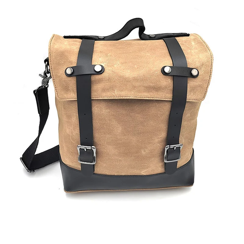 Retro Motorcycle Saddle Bag Waterproof Motorbike Side Bag Large Capacity Backpack Canva Vintage Touring Riding Saddlebags