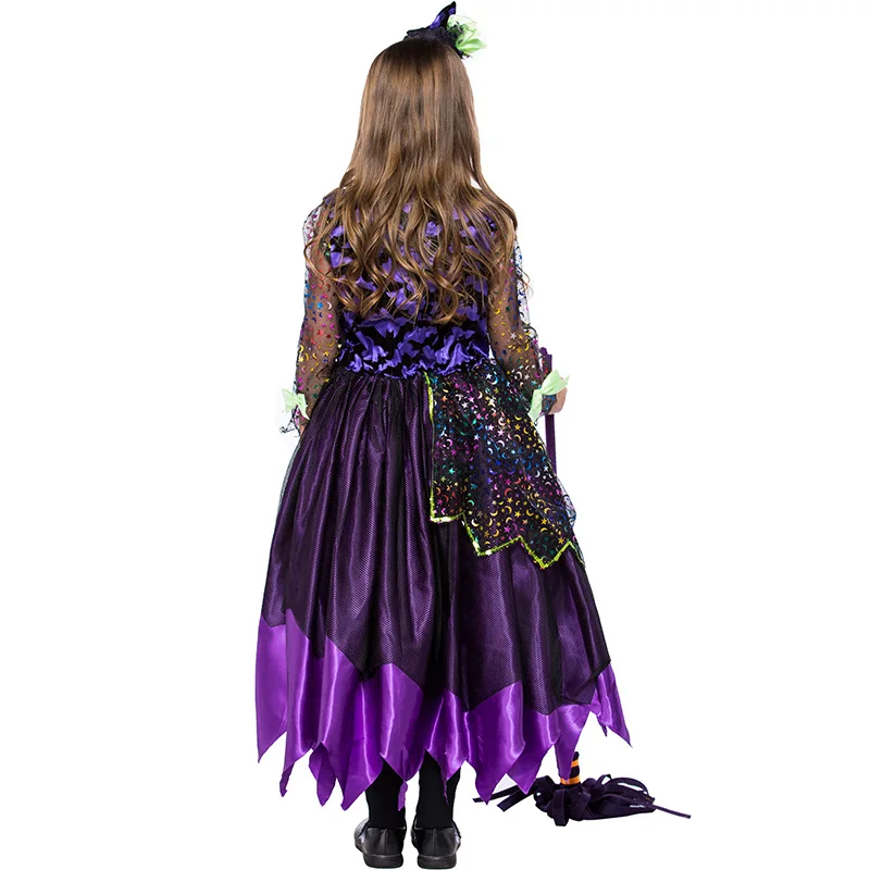 Costume da palcoscenico per strega Cosplay per bambini di Halloween