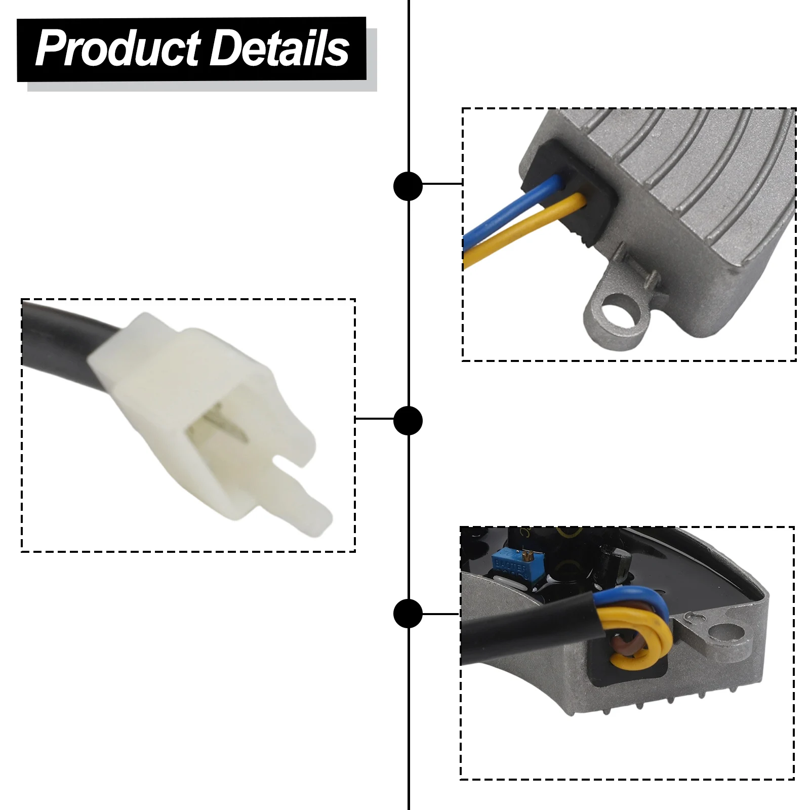 for avr Automatic Voltage Regulator 3 5KW, Compatible with for gx160 for gx200 168FB 170F Engines, Aluminum Bottom Cover