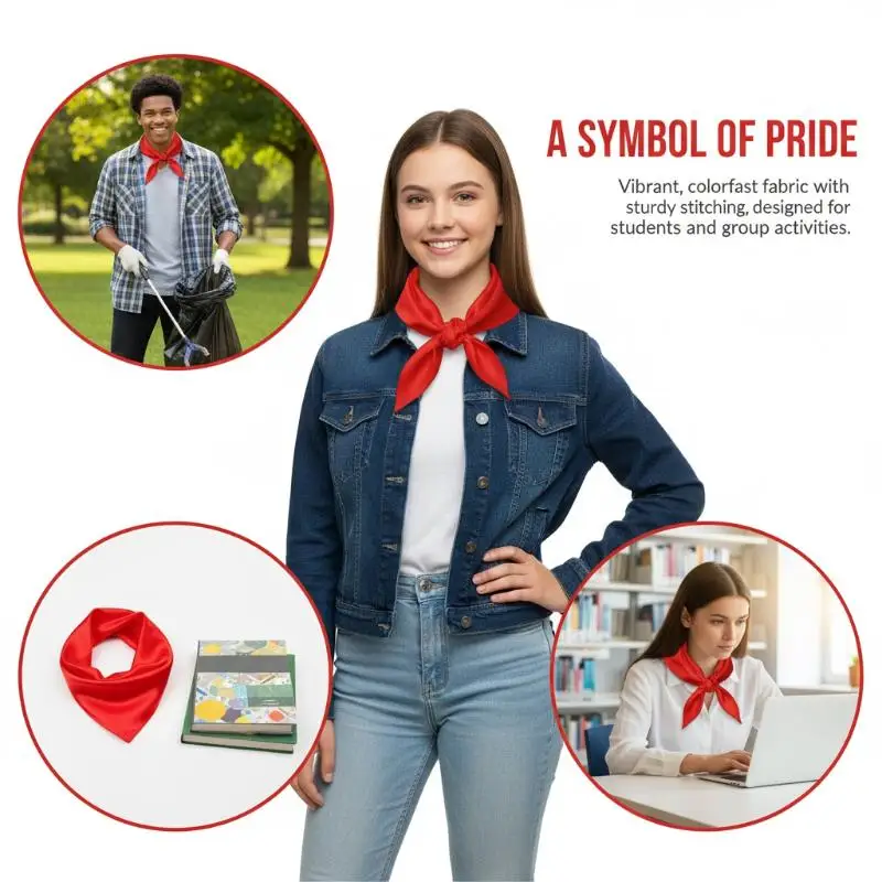 1/2/3/4Pcs Classic 1M 1.2M Triangle Towel Scarf China Style Gifts Red Tie Choker Young Pioneer Scarves School Supplies