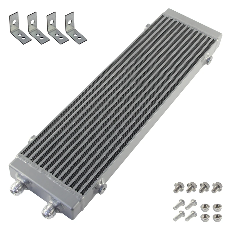 

Универсальный двухпроходной масляный радиатор стержня и пластиной, большой сердечник 18,5 x 5,5 x 1,58 дюйма, черный/серебристый