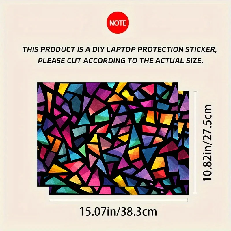 2 pieces of colorful puzzle pattern DIY scratch-proof art protection sticker for HP,Dell, Lenovo and Apple laptops-easy to stick