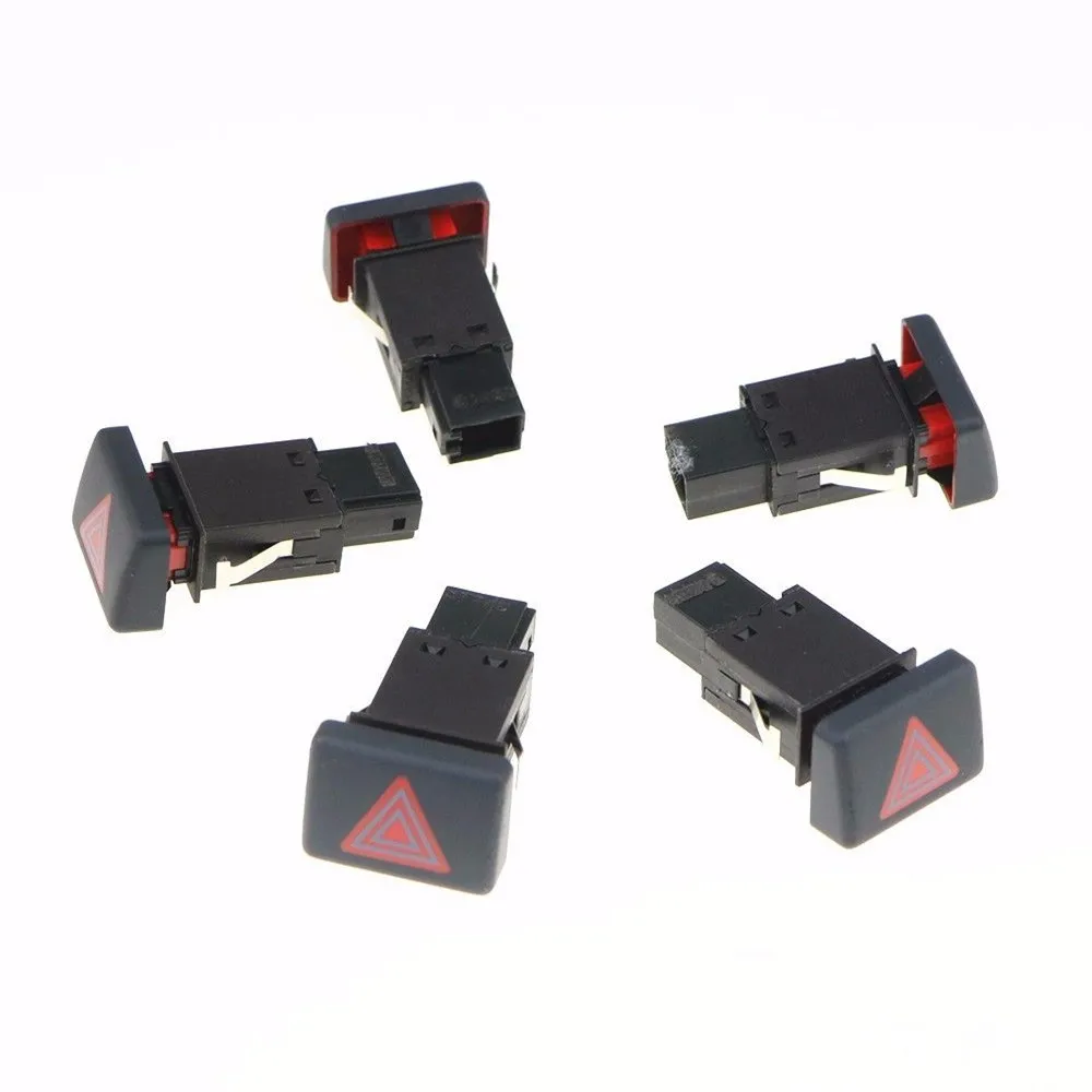 5Pcs 8ED 941 509 Car Red Double Flash Warning Emergency Switch Button 6Pins For Audi A4 B6 B7 S4 RS4 8ED 941 509 5PR