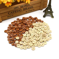 100 o 200 pezzi mini 1cm colore misto bottone per cucire in legno scrapbook caffè punteggiato rotondo quattro fori per accessori per cucire decorazioni per matrimoni