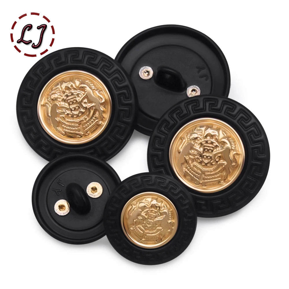 New 10PCS Fashion Classic Uniform Black Sewing Decorative Buttons For Women Men Clothing Overcoat Suit Accessories DIY