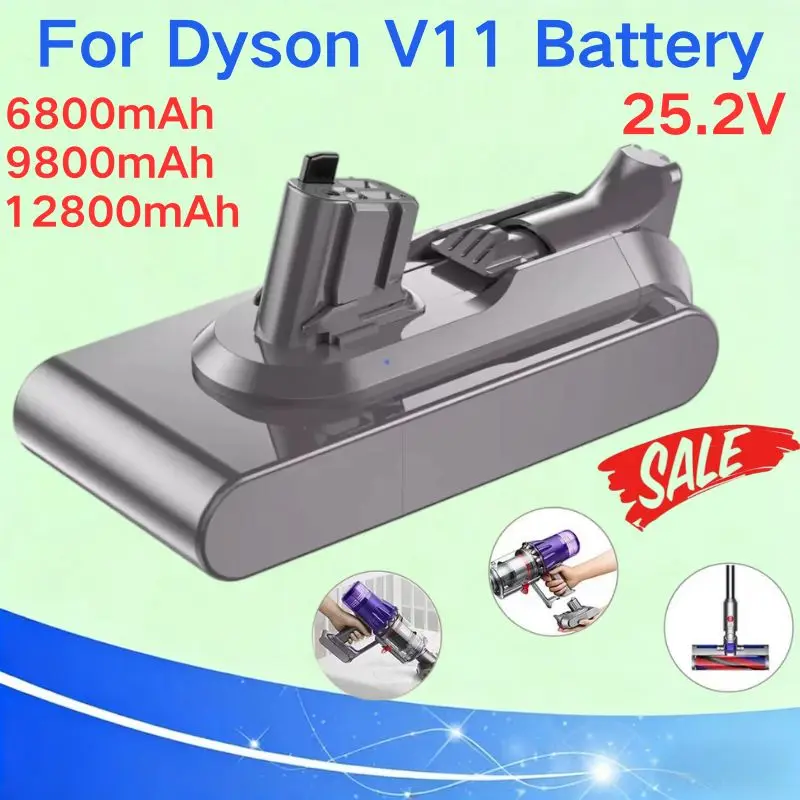 

Аккумулятор для Dyson V11, 6800-12800 мАч, 25.2В, для моделей V11, SV15, SV16, SV17, SV18, SV22, V11 Animal, Fluffy, Li-ion аккумулятор для пылесоса