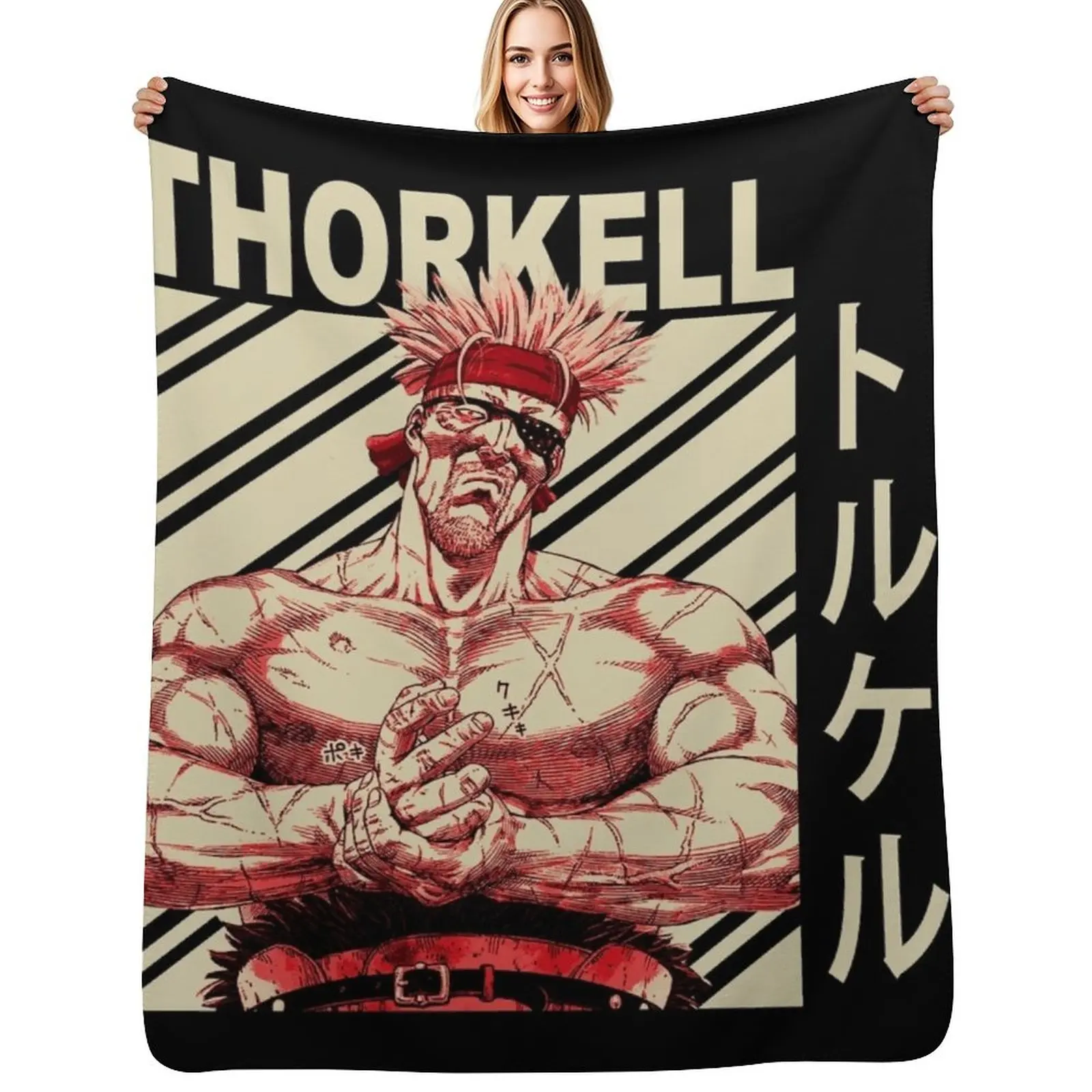 

Thorkell the Tall - Vintage Art Throw Blanket Machine Washable Soft Warm Blanket