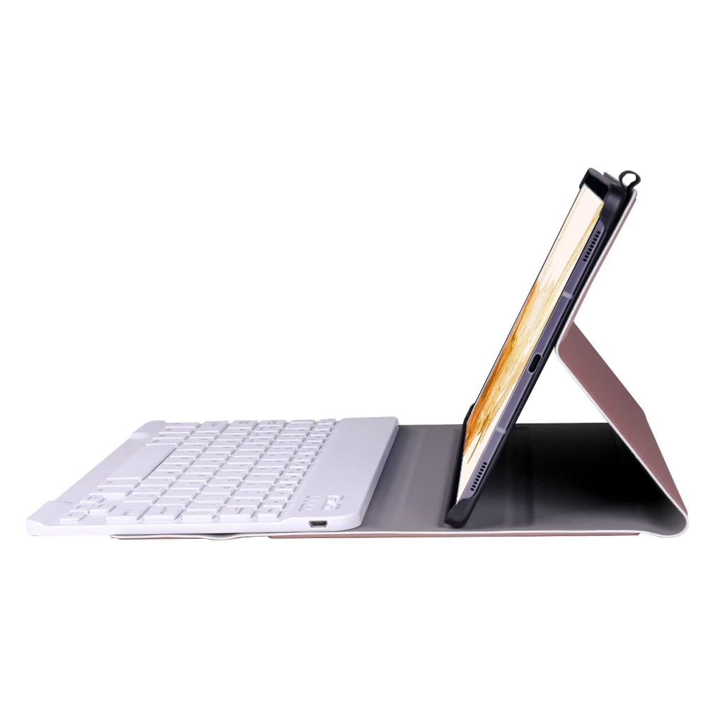 삼성 갤럭시 탭 S8(2021) SM-X700/X706용 A700 초박형 태블릿 스탠드 가죽 보호 케이스 + 블루투스 호환 Keyboa
