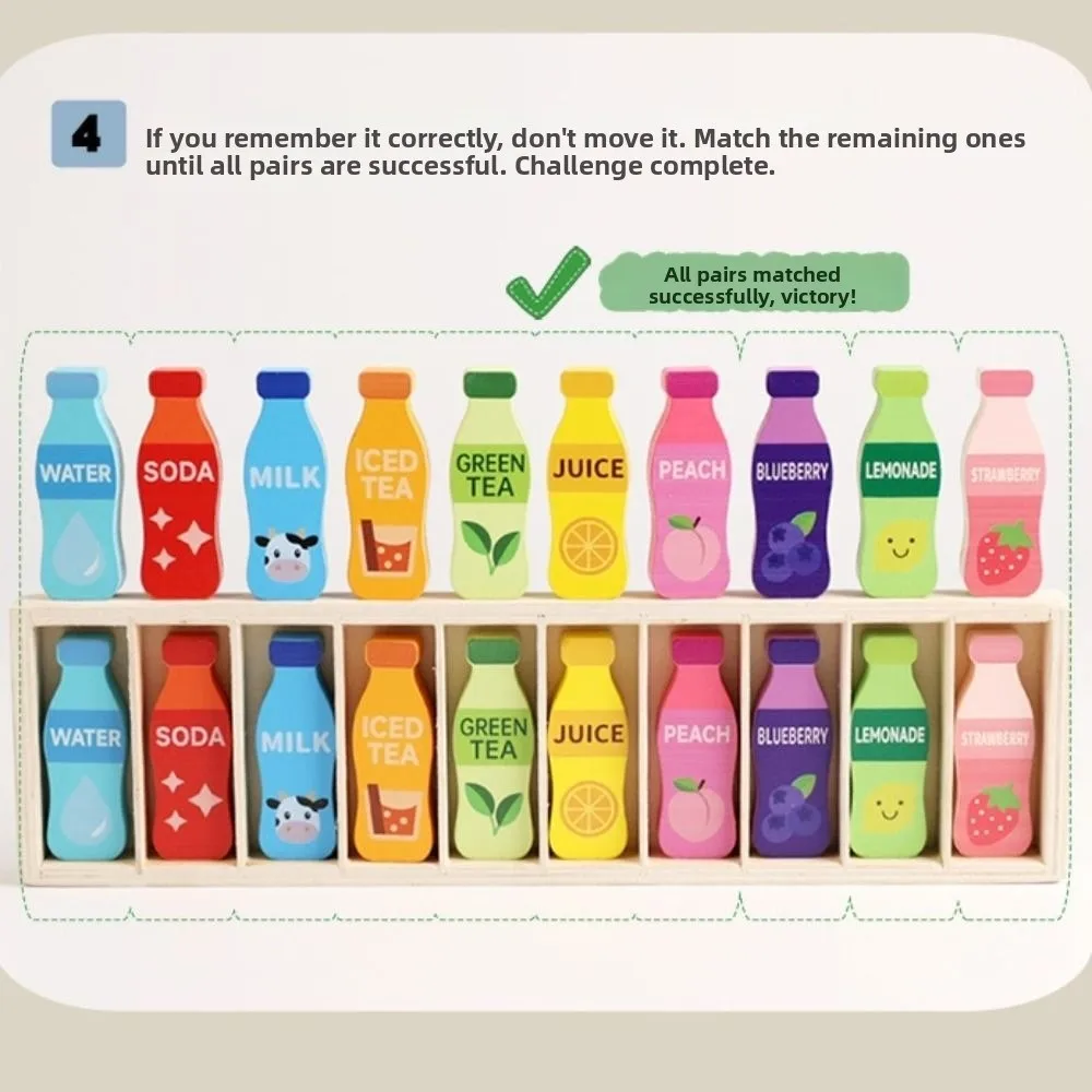 Creative Bottle Thinking Game Beverage Theme Logical Thinking Montessori Color Sorting Interactive Memory Training