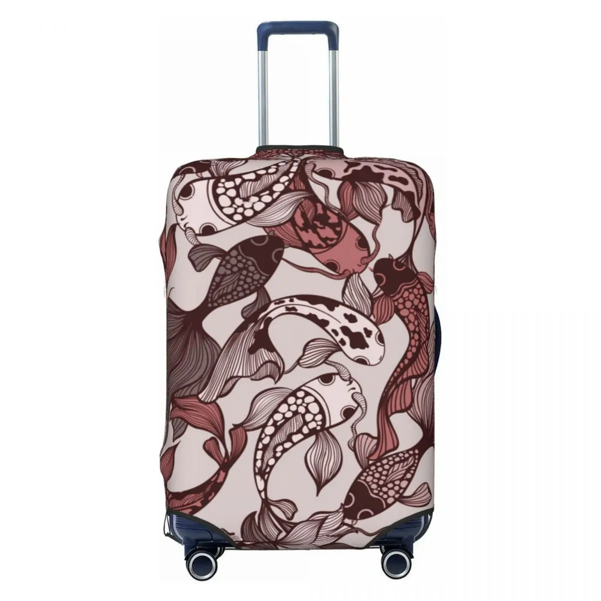 Koi Fish Print Suitcase Cover Ornamental Pattern Red Cruise Trip Protection Flight Strectch Luggage Supplies