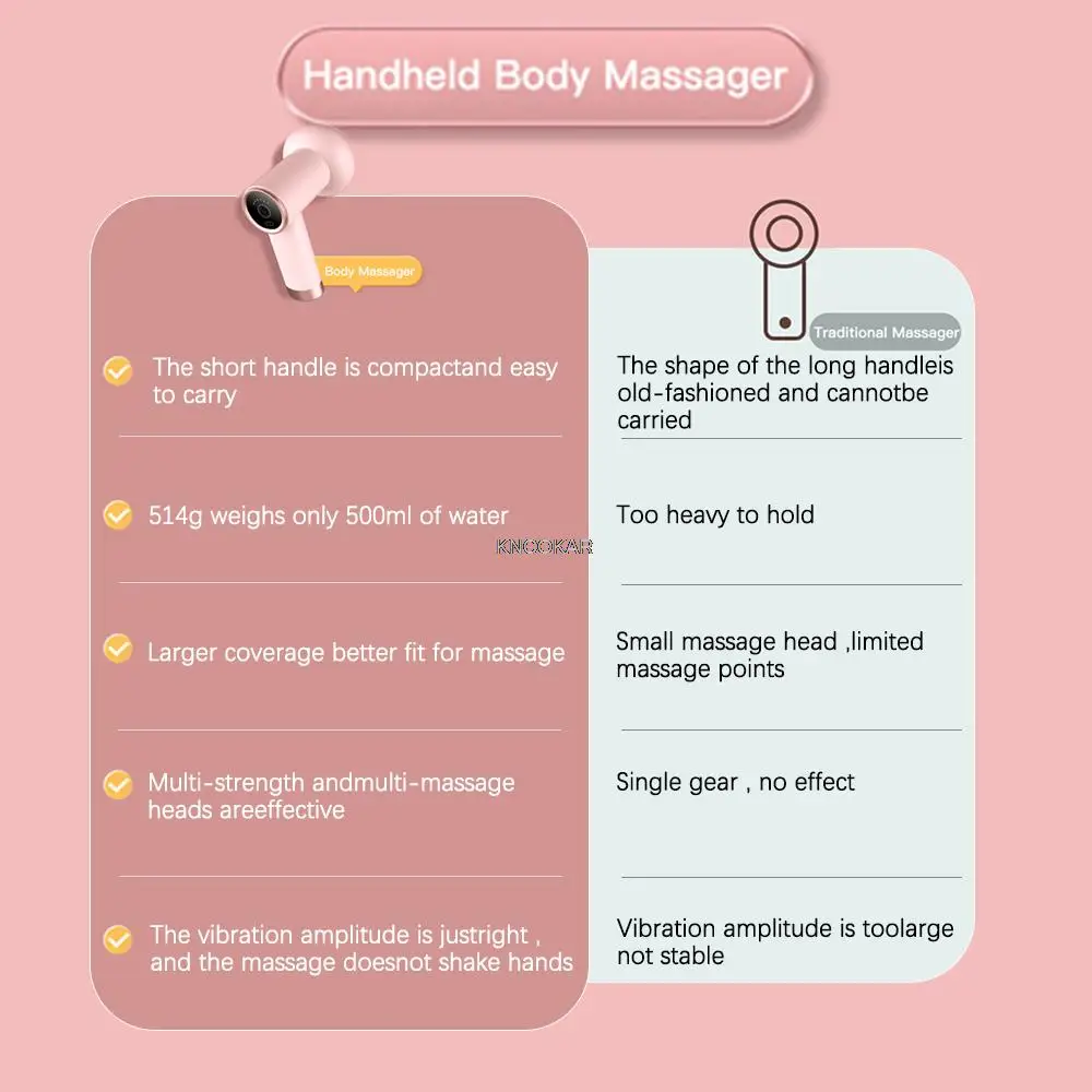 Bâton de massage portable avec écran LCD, masseur portable pour tissus profonds et relaxation musculaire dans le corps