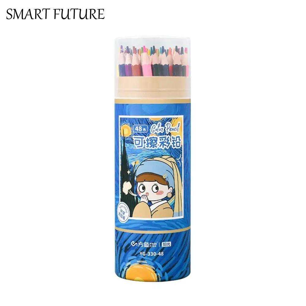 

1 Set 12/18/24/36/48 Colors Painting Pencil Set with Eraser Oil-based Stationery Pencil Sketching Professional Color Pencils