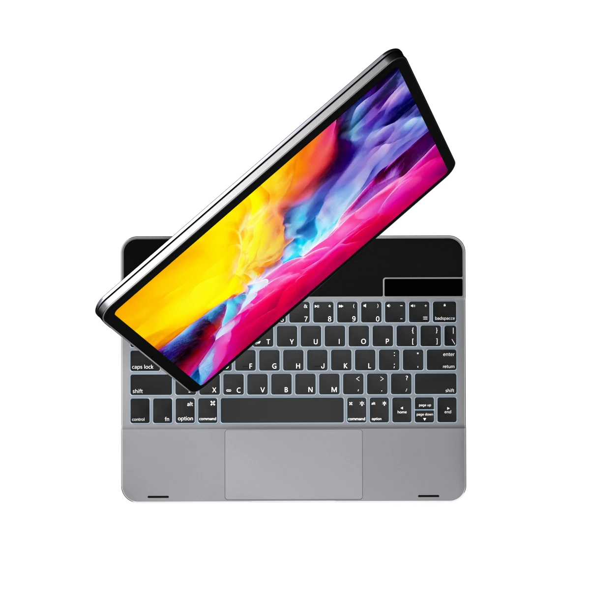 Doqo Aluminum Keyboard case for iPad Pro/Air with 360° Rotatable Magnetic Keyboard Cover with Trackpad Backlit