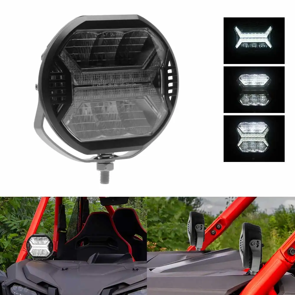 

Offroad Headlamp With Jeeps 4X4 Atv Suv Car Engineering Vehicle Tractors Boat With Mounting Bracket And A Control Harness Switch