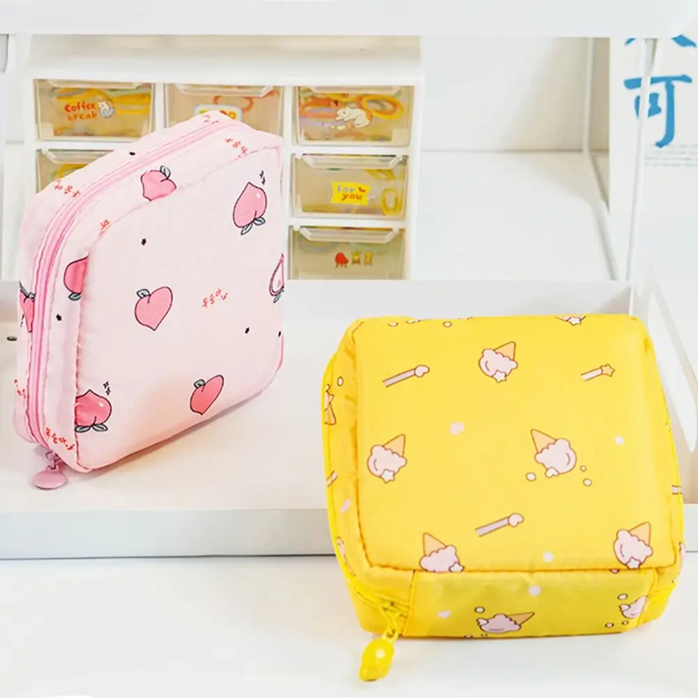 Girl Napkin Coin Clip Headphone Case Makeup Organizer Sanitary Mat Bag Tamper-Proof Storage Bag Sanitary Bag Change Purse