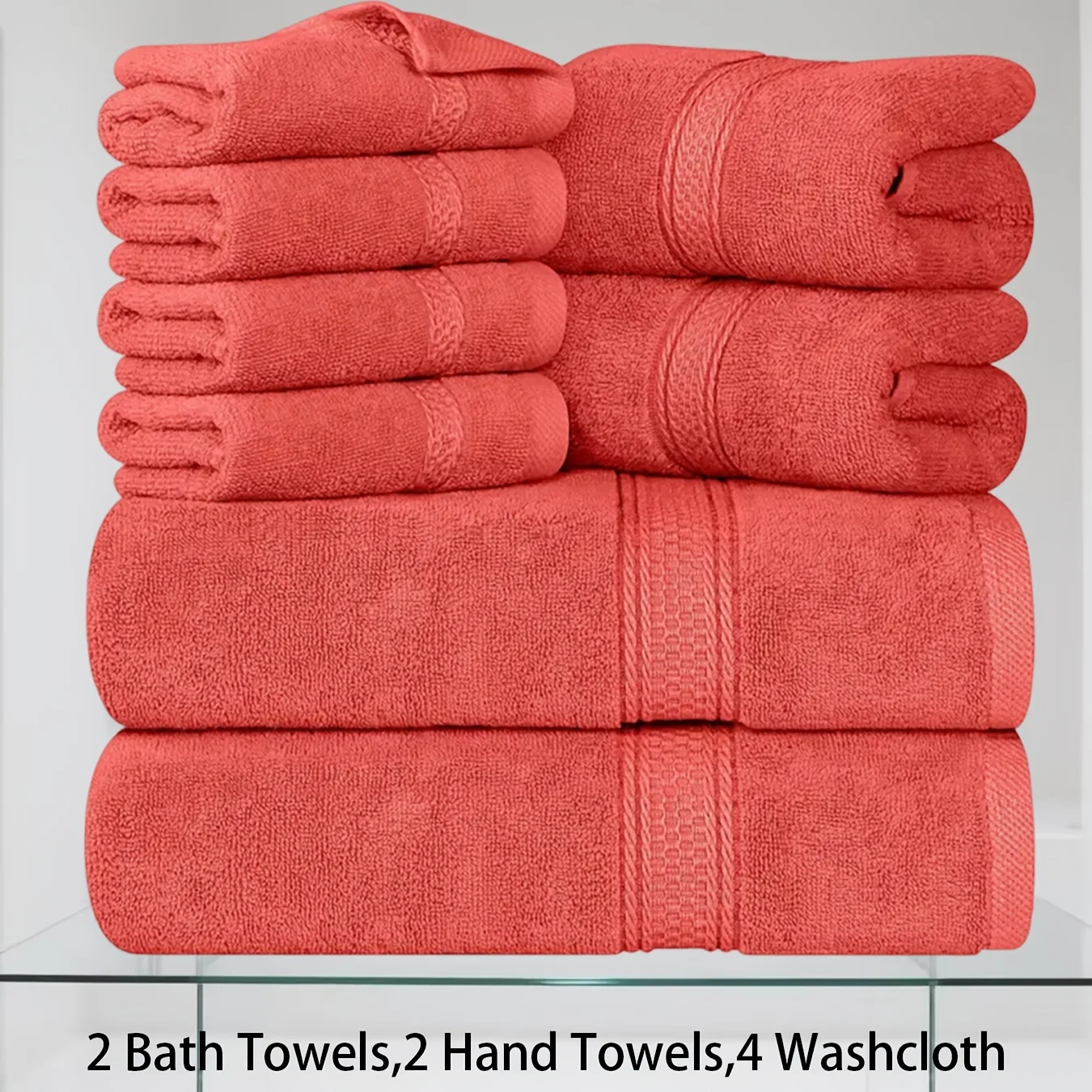 

16pcs/8pcs 2 Bath Towels, 2 Hand Towels, 4 Washcloth, Towel Set Luxurious, Soft, Skin Friendly, Good Water Absorption, Quick Drying, Thick Towel, Suitable for Families, Hotels, Travel, Valentine'S Day Gift for Couples, Wash Cloths