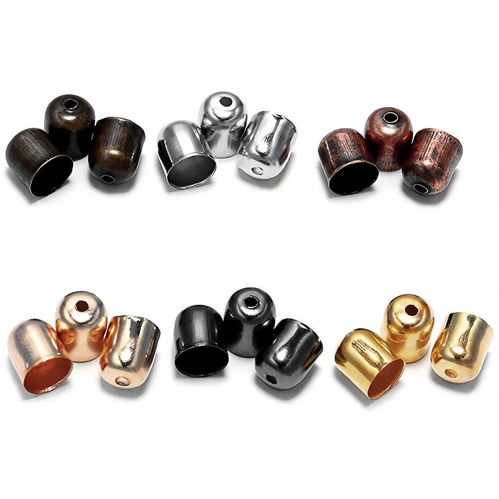 50-200 Stück Perlenkappen, Endkappen, Quastenkappen, Lederschnurverschlüsse für die Herstellung von Modeschmuck, DIY handgemachter Schmuck. – Detail 5
