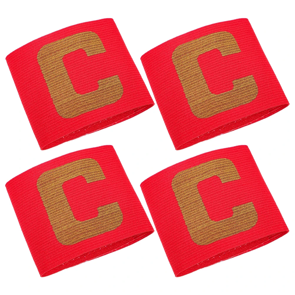 

4pcs Captain Armband Soccer Football Band Adjustable Youth Arm Sleeve Sports Competition Wristband Sport