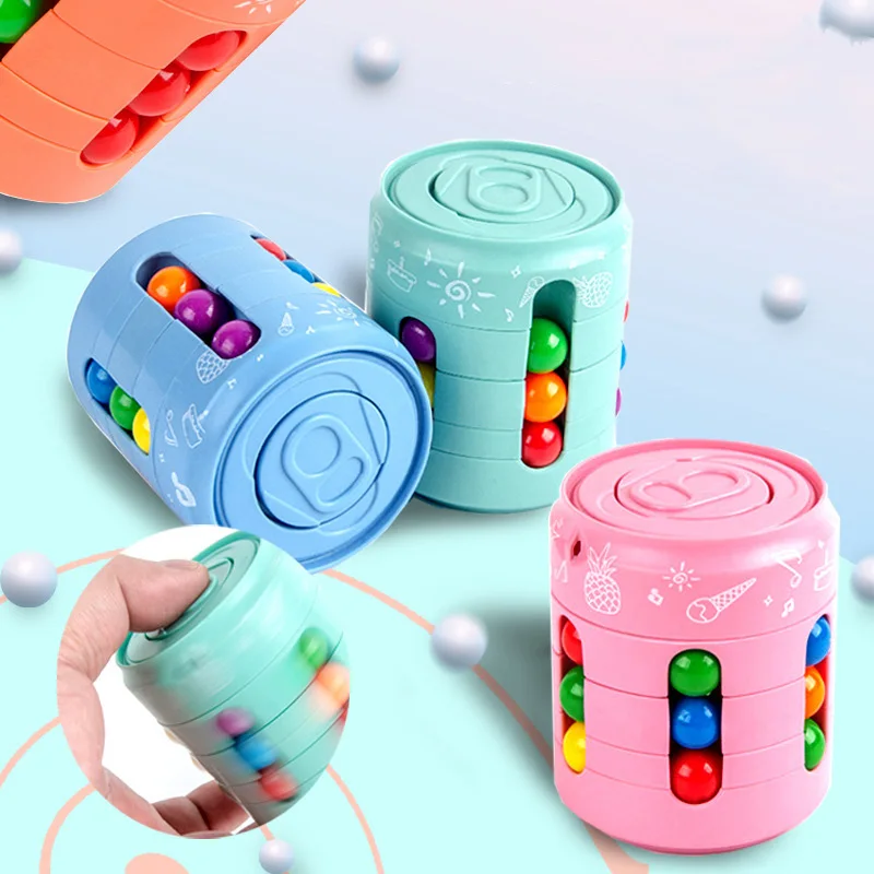 Multiple Functions Fidget Spinner Magic Colorful Beans Finger Spinning Relieves Stress Decompression Tool For Children And Adult