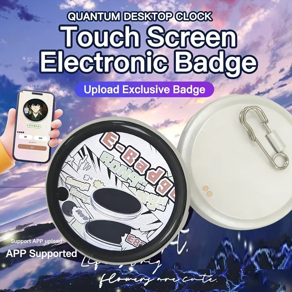 Pin Electrónico Dinámico con Pantalla Táctil de 1.7 Pulgadas, Insignia Electrónica de Anime para Periféricos de Videojuegos, Excelente Regalo de Cumpleaños para Fans y Amigos