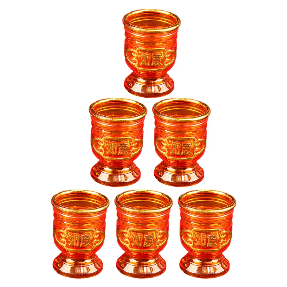 

6pcs Multi Cup Offering Decorative Offering Cup Bowl Supplies Temple Water Holder Decorative