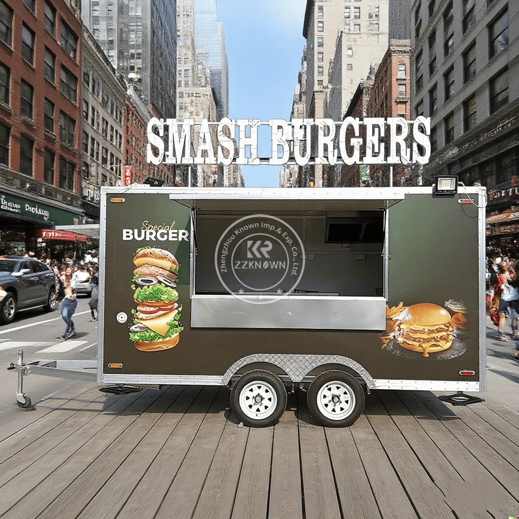 

Street Mini Mobile Hot Dog Ice Cream Fast Food Cart Concession Food Trailers Mobile Food Truck with Full Kitchen for Sale