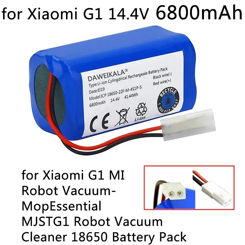 18650 battery pack 14.4V 2600mAh lithium ion battery suitable for Xiaomi G1 Mi Essential MJSTG1 robot vacuum cleaner