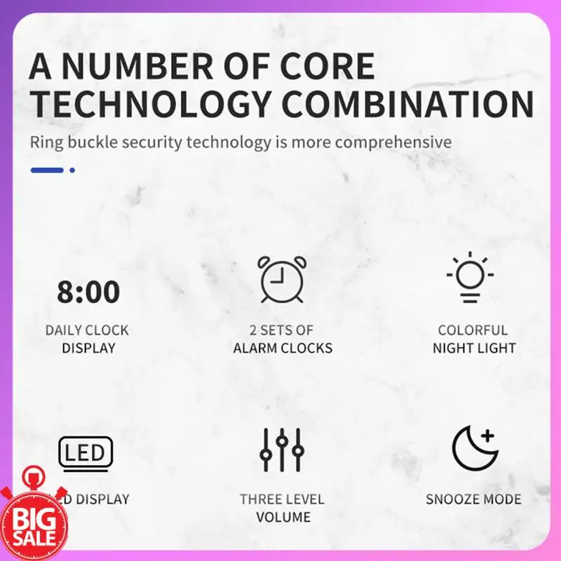Big Deal LED Digital Clock RGB Display Alarm Clock With Ambient Lighting Night Lamp Electronic LED Time Display Desktop Clock Du