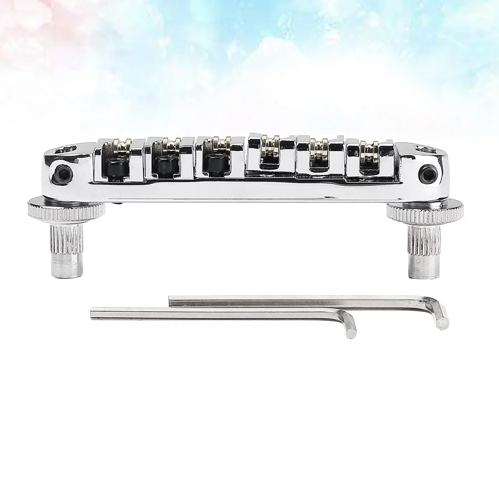 

Ga108a Roller Saddle Locking Bridge Electric Guitar Tremolo Tailpiece Silver Fully Adjustable Smooth Working Rollers Ideal