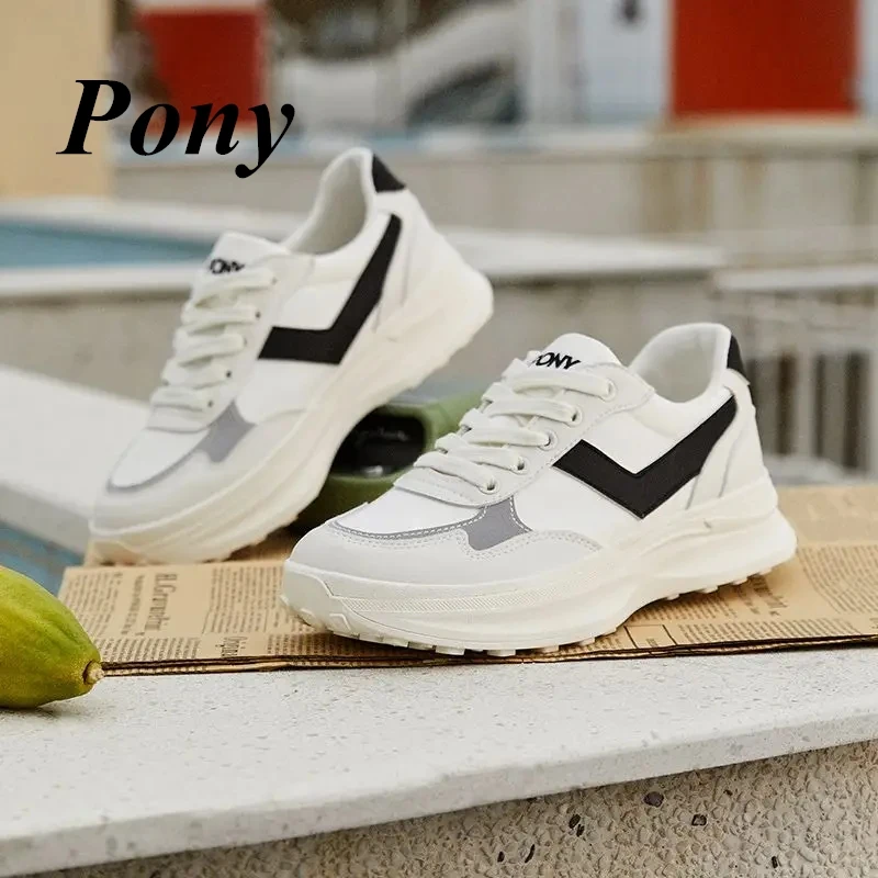 PONY Running Shoes Women\'s Thick Sole Increased Non-slip Wear-resistant Casual All-match High Quality