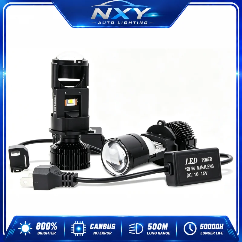 NXY Y2D 220W H4 Bi LED Projector Headlight Bulb Laser Hi Lo Beam Super Bright Car Motorcycle Lamp Retrofit White Light Kit Pro