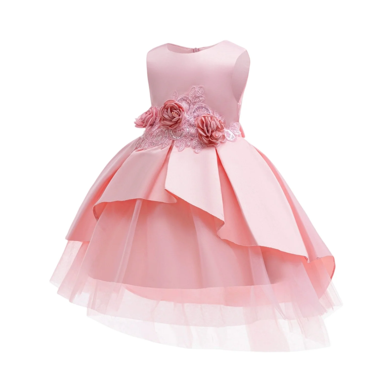 

От 3 до 10 лет модные однотонные платья с цветочным узором для девочек на свадьбу, кружевные платья для выпускного вечера без рукавов, летние детские праздничные платья для девочек