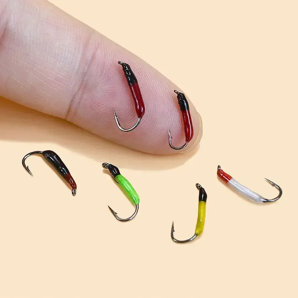 MNFT 10 Stück/Nymphe Scud Bug Wurm Fliegen Caddis Larven Insektenköder Schnell sinkende Forellen-Angelköder Box-Set – Detail 5