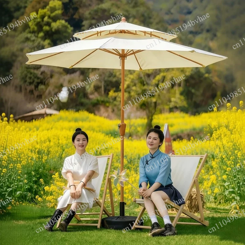 Outdoor parasol Outdoor courtyard Garden half stall Sun umbrella sun protection camping