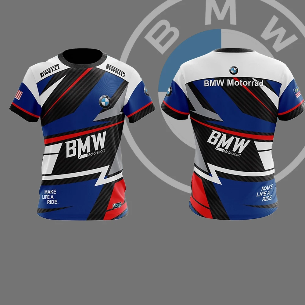 

2025 NEW 3D Print Men's Tshirt BMW Evo Stripe Sublimation Baju BMW Jersey Outdoor Motorcycle Sports Quick Dry Cycling Jersey