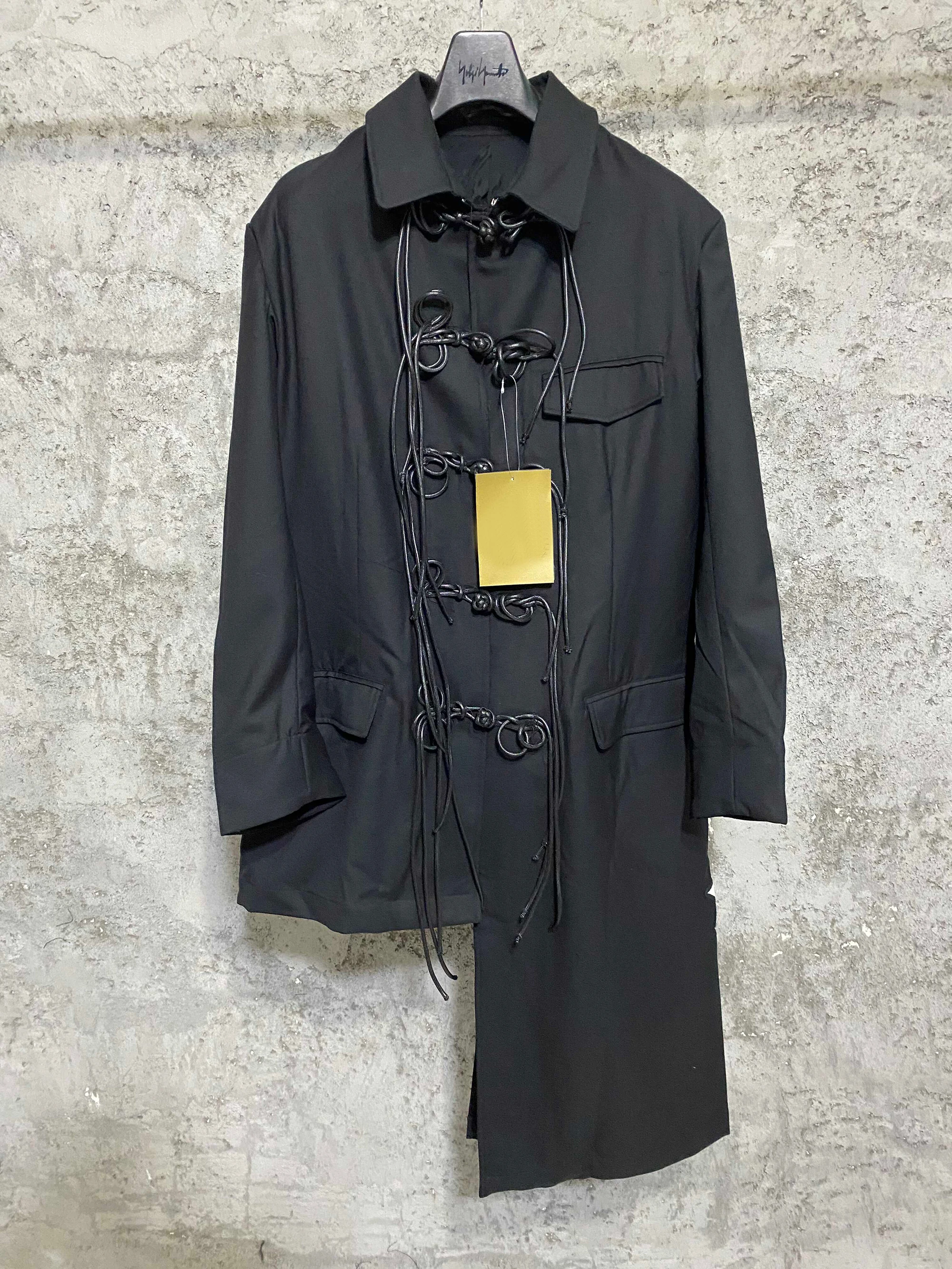 معطف علوي مطرز بعقدة صينية من TOP-YAMAMOTO، معطف طويل من الصوف على الطراز الصيني #1